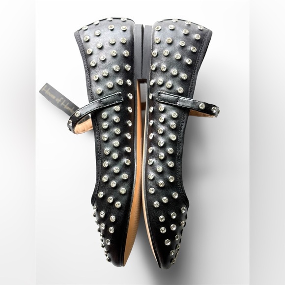 NWT House of Harlow 1960 Flashy Studded Mary-Jane Flats in Black - Size 7 - Picture 3 of 11